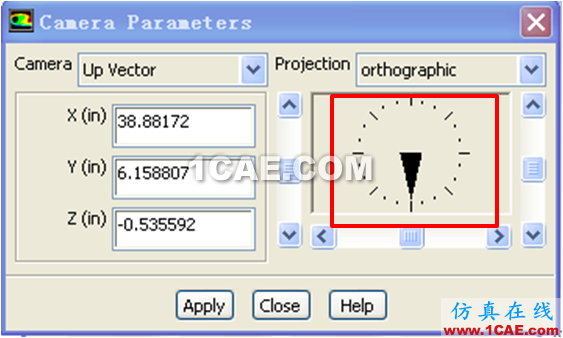 FLUENT中用camera parameter將視圖精確旋轉90度 FLUENT中用camera parameter將視圖精確旋轉90度