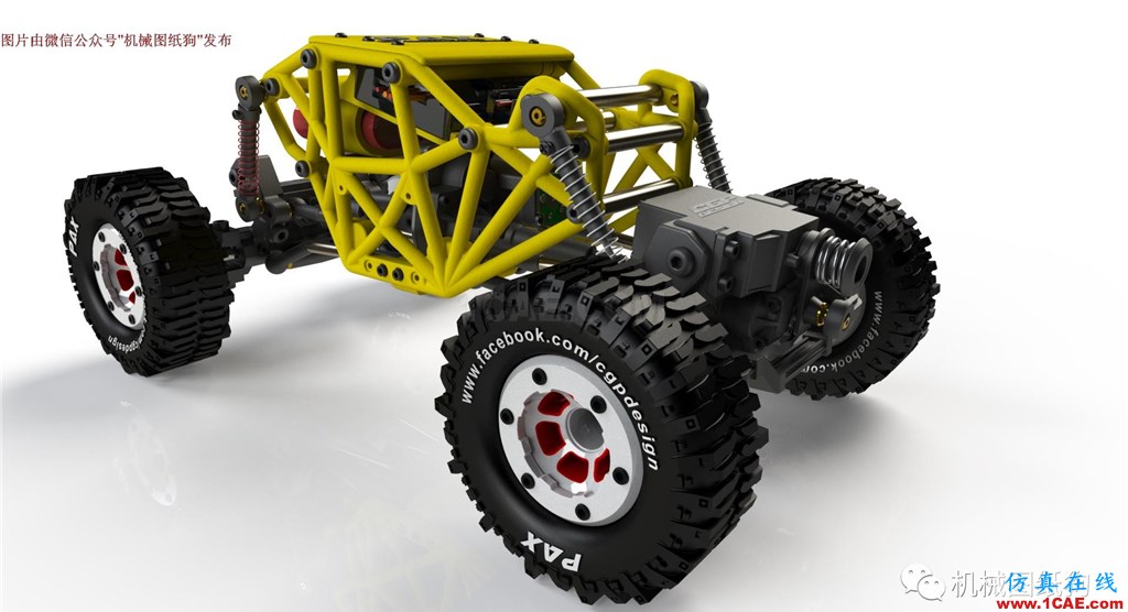 【RC遙控車】遙控大腳攀爬模型車3D圖紙 SOLIDWORKS設(shè)計solidworks simulation分析案例圖片4