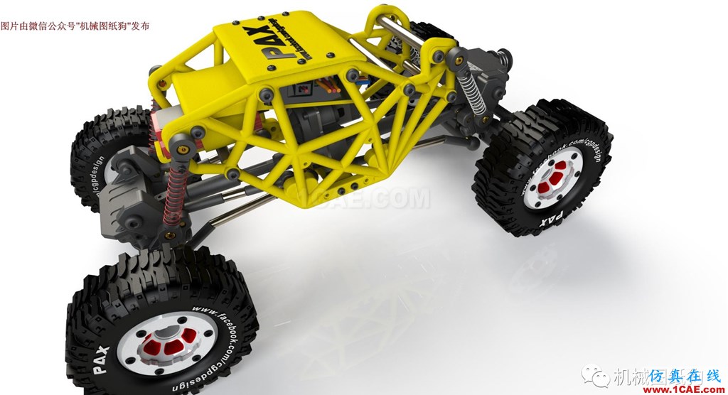 【RC遙控車】遙控大腳攀爬模型車3D圖紙 SOLIDWORKS設(shè)計solidworks simulation分析案例圖片3