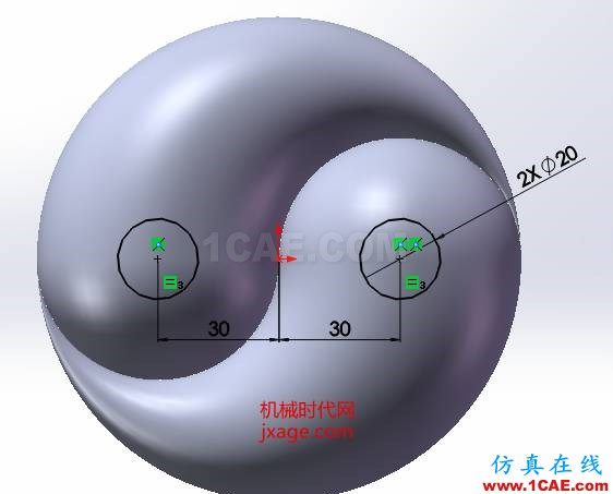 SolidWorks如何通過掃描創建太極圖？solidworks simulation培訓教程圖片14