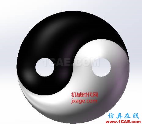 SolidWorks如何通過掃描創建太極圖？solidworks仿真分析圖片15